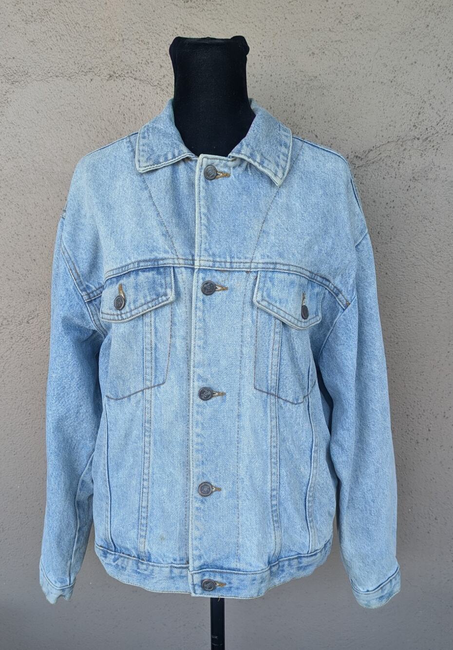 💜lei 90s Light Wash Oversized Denim Jacket